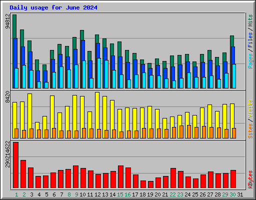 Daily usage for June 2024