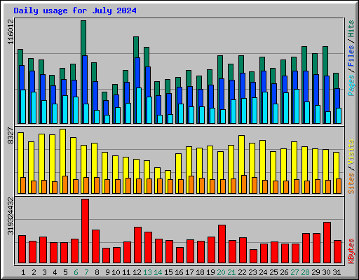 Daily usage for July 2024