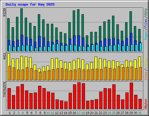 Daily usage for May 2025