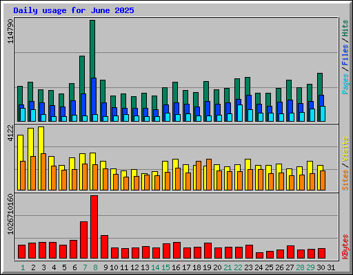 Daily usage for June 2025