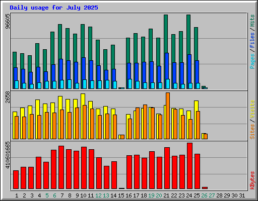 Daily usage for July 2025