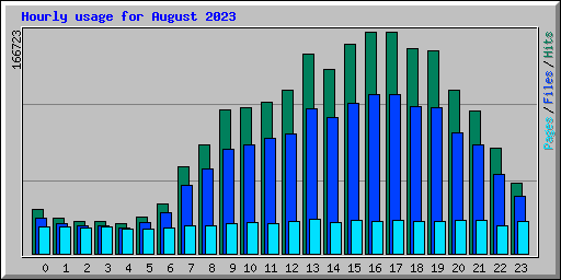 Hourly usage for August 2023