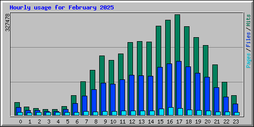 Hourly usage for February 2025
