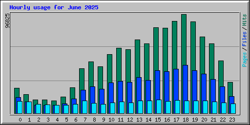 Hourly usage for June 2025